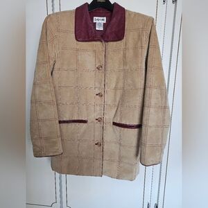 Bagatelle Women's Tan and Burgundy Jacket